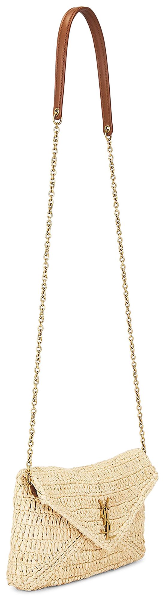 Saint Laurent Small Pouch On Chain Pale BrownBrick