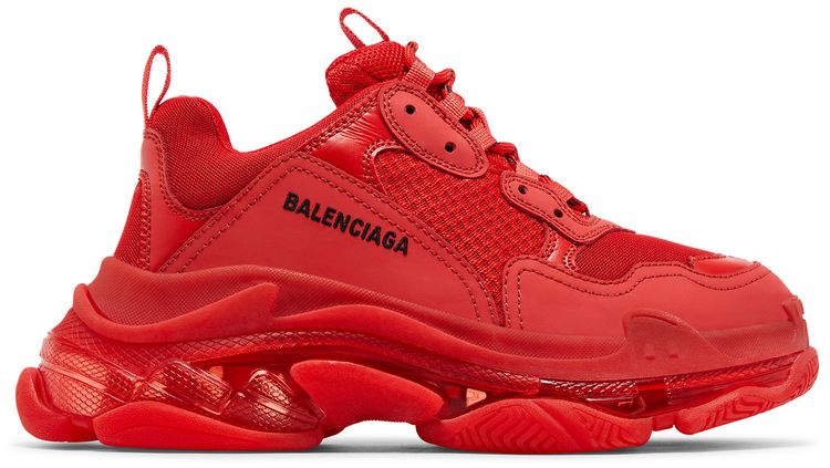 Balenciaga Triple S Sneaker Clear Sole   Red 2019