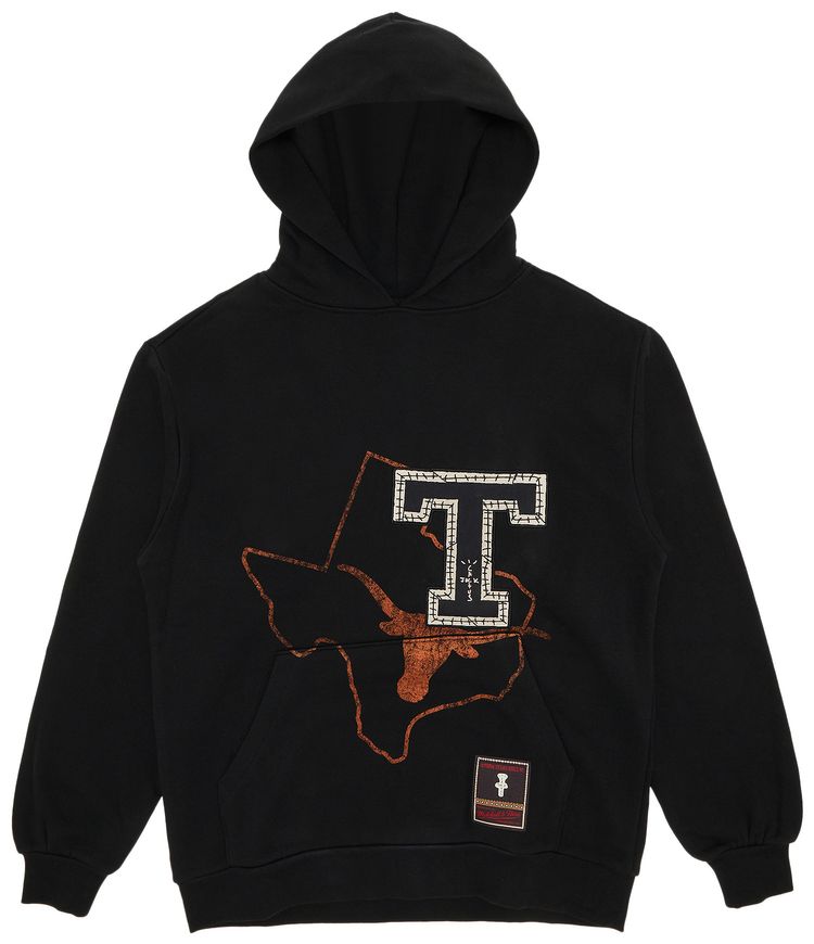 Cactus Jack by Travis Scott x Mitchell  Ness University Of Texas Hoodie Black