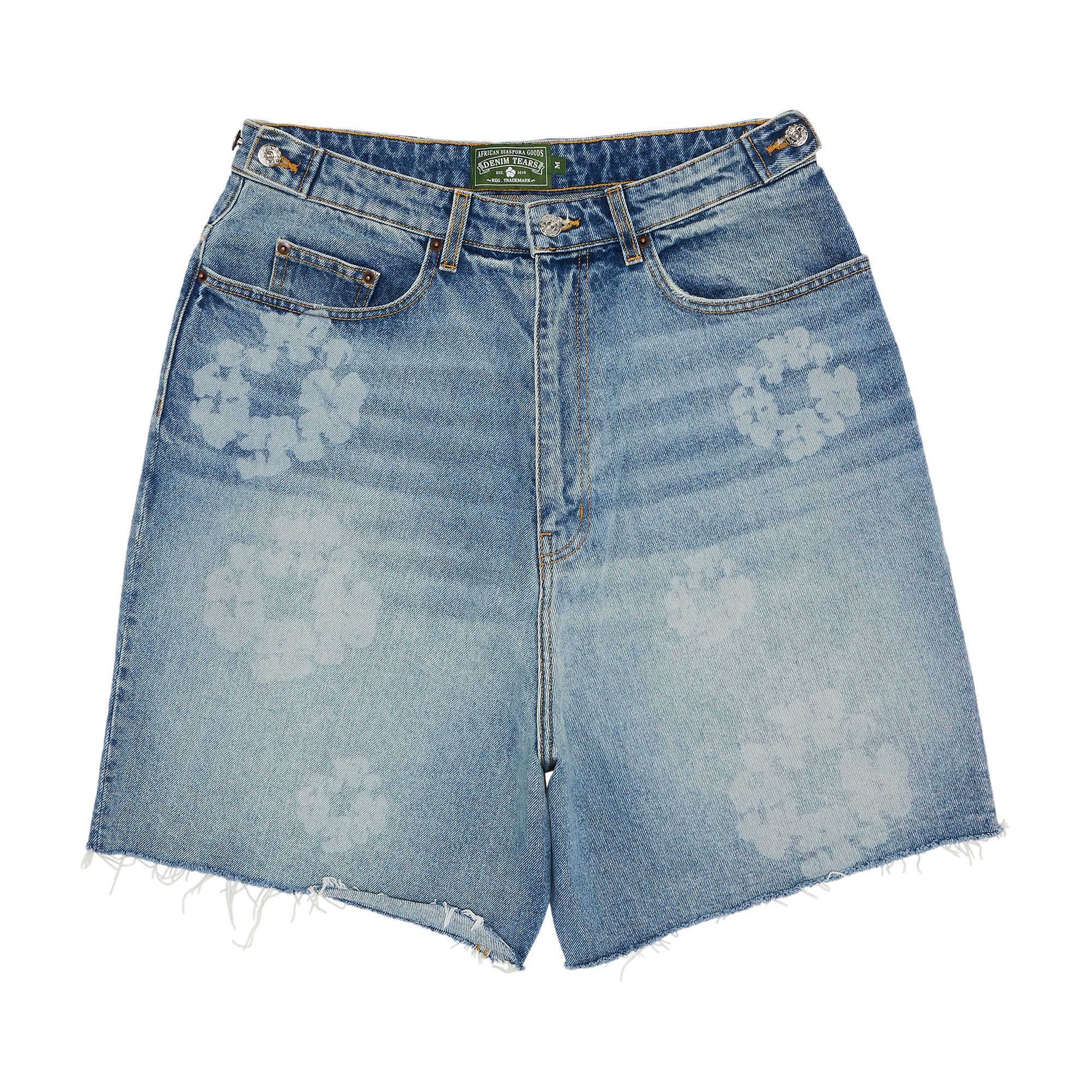 Buy Denim Tears Laser Wreath Denim Short 'Light Wash