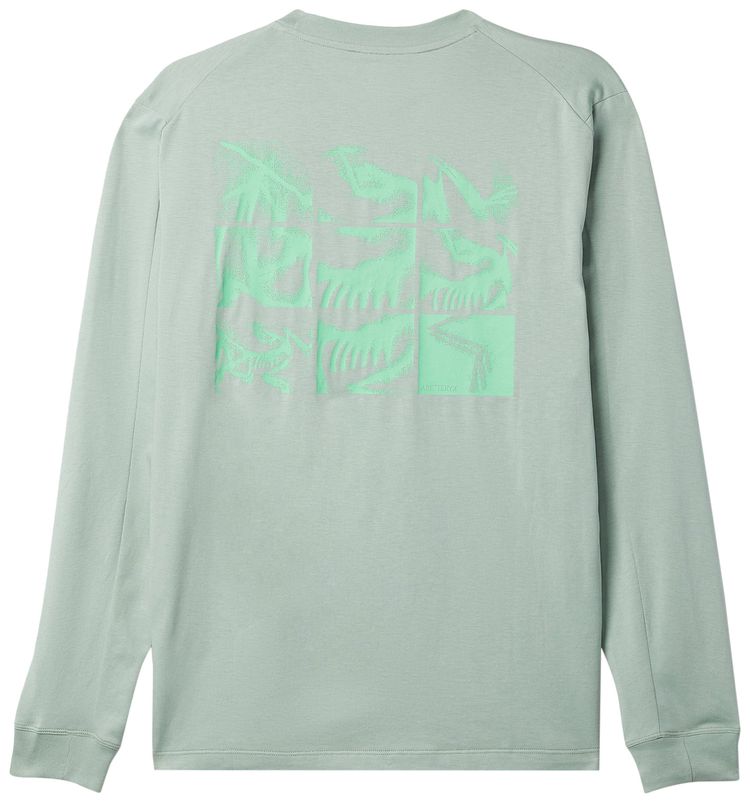Arcteryx Bird Tile Long Sleeve T Shirt Stone Green