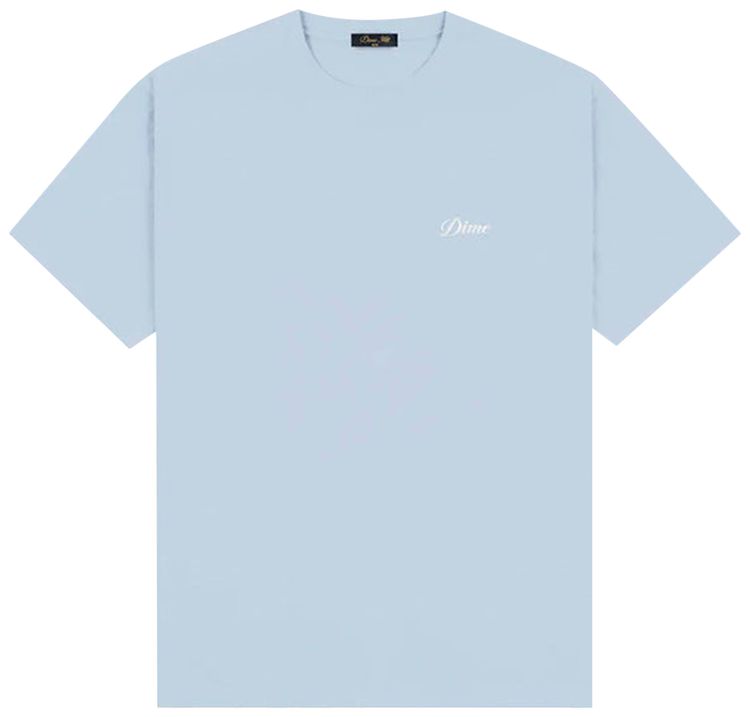Dime Cursive Small Logo T Shirt Blue Fog