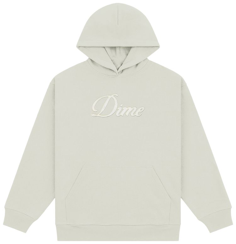 Dime Cursive Hoodie Charcoal Moss