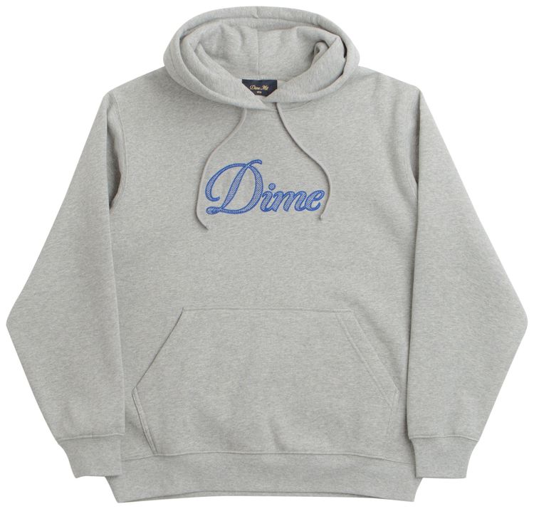Dime Cursive Logo Hoodie Heather Grey