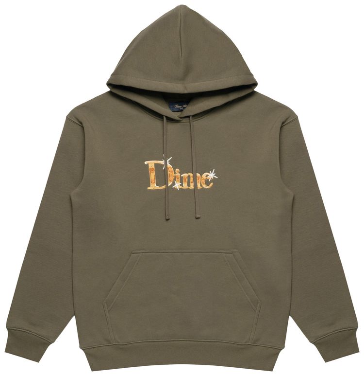 Dime Classic Shiny Hoodie Dark Olive