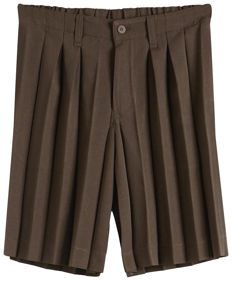 Homme Plisse Issey Miyake Edge Ensemble Shorts Dark Brown