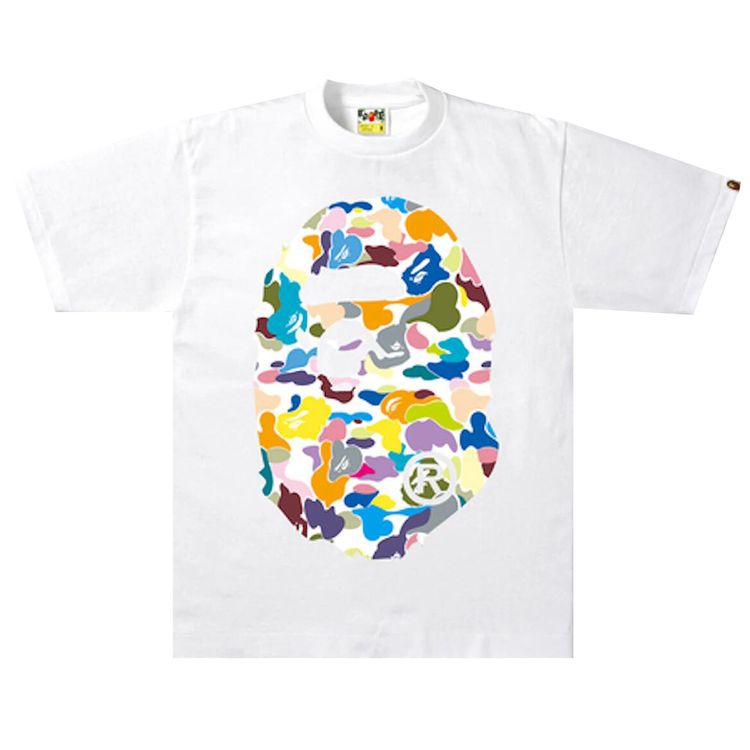 BAPE Multi Camo Big Ape Head Tee White