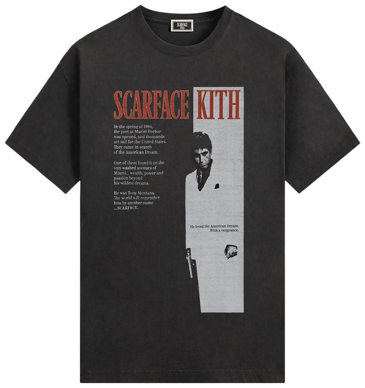 Kith For Scarface Film Poster Vintage Tee Black