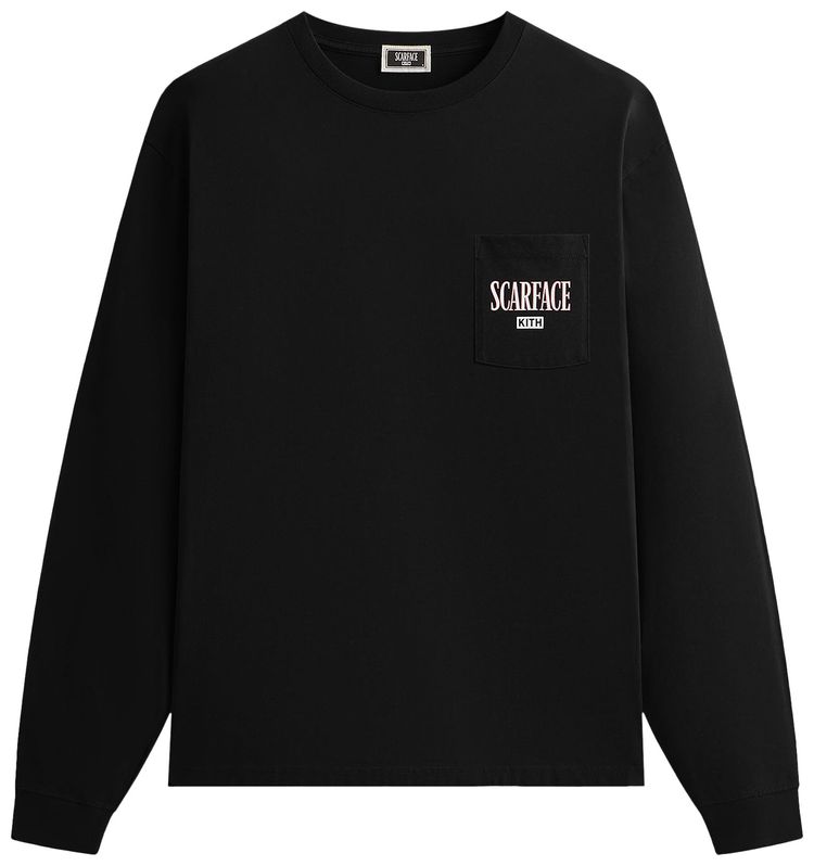Kith For Scarface Statue Long Sleeve Pocket Tee Black