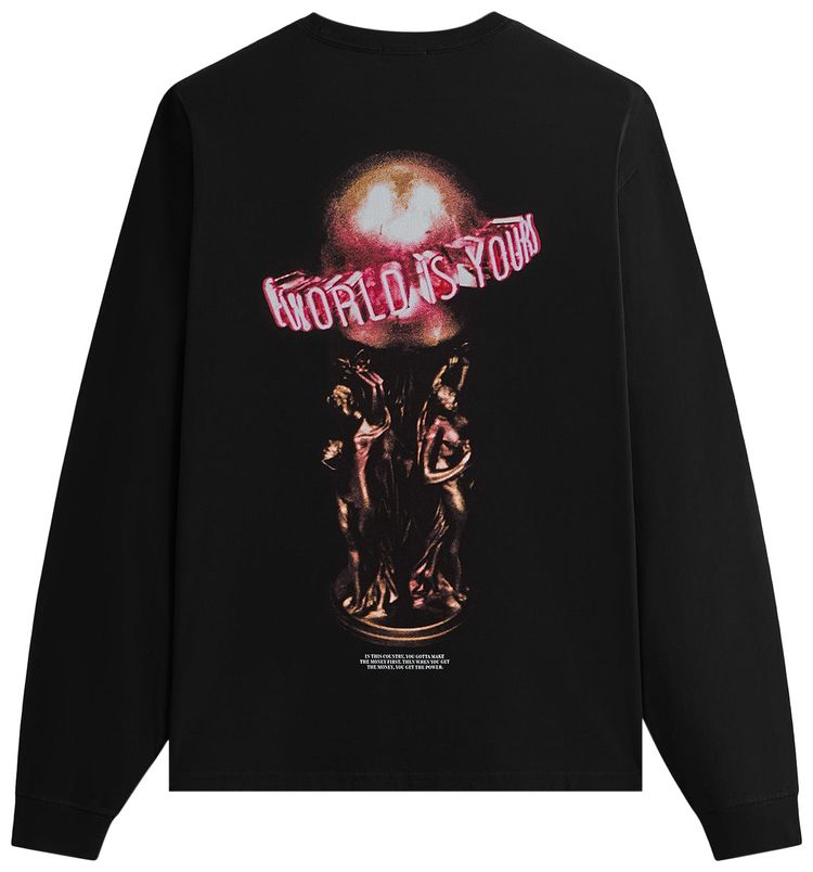 Kith For Scarface Statue Long Sleeve Pocket Tee Black