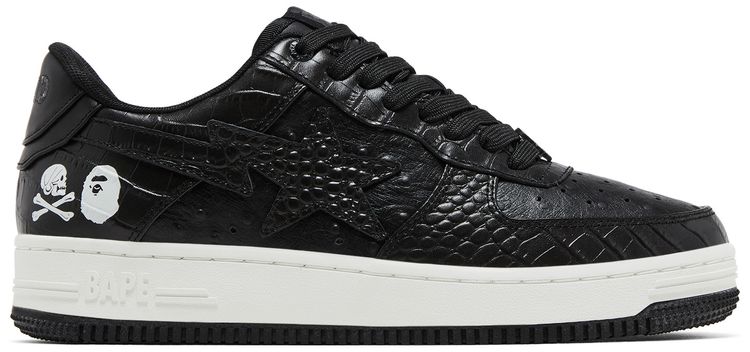 Neighborhood x Bapesta Black Crocodile  Ostrich