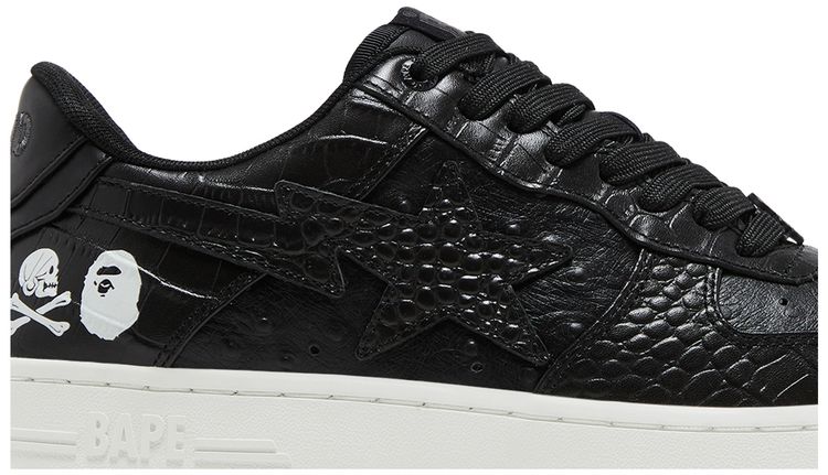 Neighborhood x Bapesta Black Crocodile  Ostrich