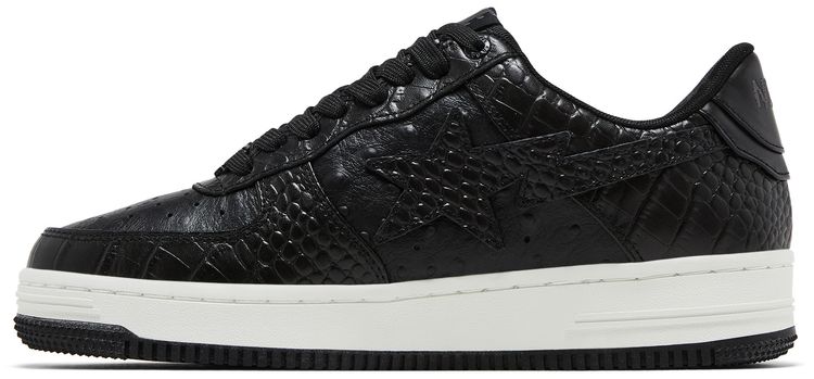 Neighborhood x Bapesta Black Crocodile  Ostrich