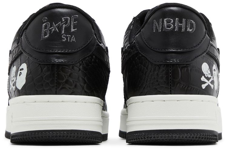 Neighborhood x Bapesta Black Crocodile  Ostrich