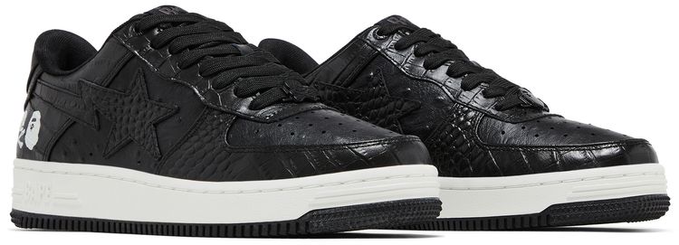 Neighborhood x Bapesta Black Crocodile  Ostrich