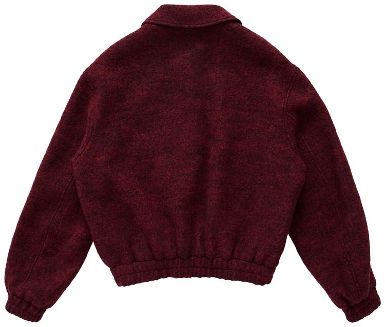 Jil Sander Felted Wool Aviator Bomber Jacket Peach Opal