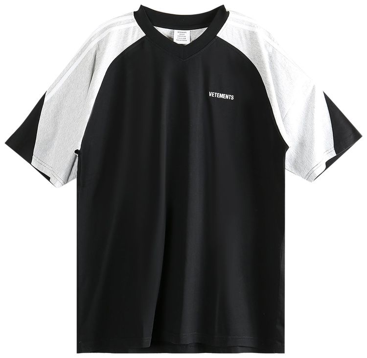 Vetements Cut Up V Neck T Shirt BlackGey Melange