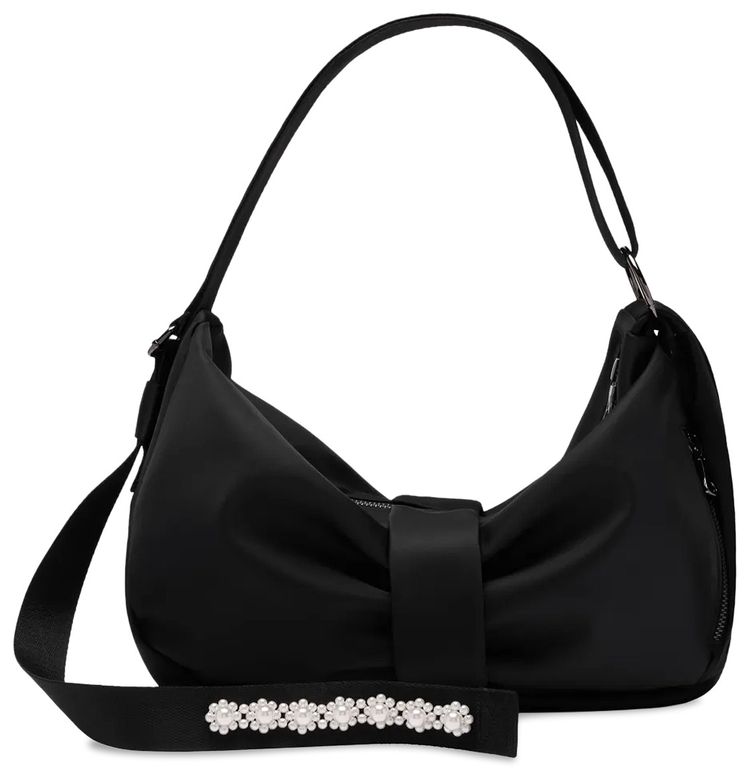 Simone Rocha Beaded Sling Bow Bag BlackPearl