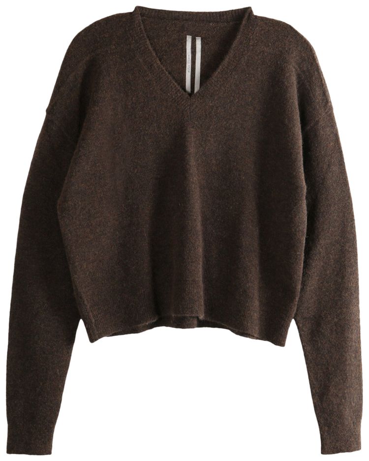 Rick Owens Tommy V Neck Sweater Brown