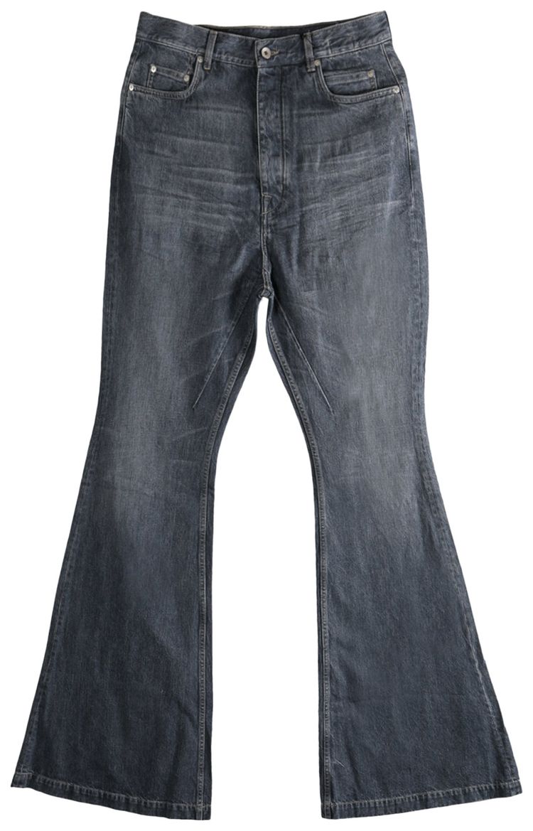 Rick Owens Denim Bolan Bootcut Pants Washed Grey