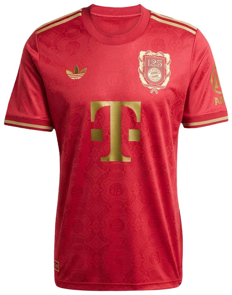 adidas FC Bayern 125th Anniversary Jersey Active MaroonDark Football Gold