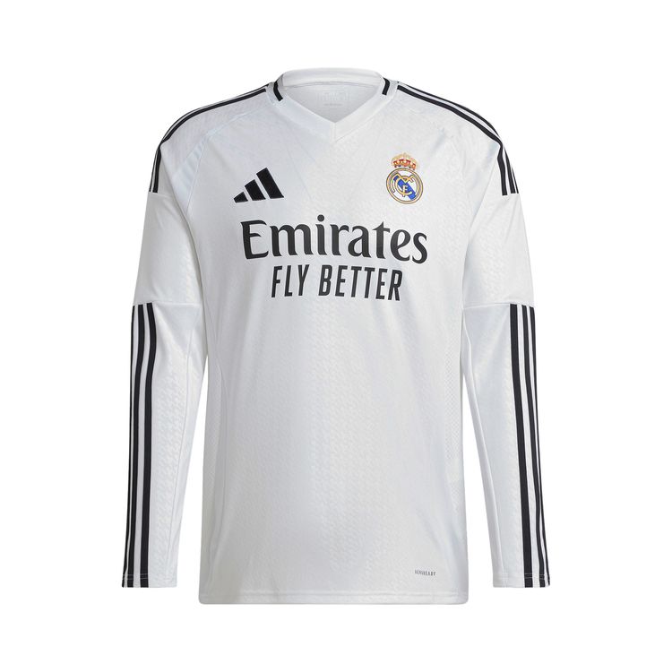 adidas Real Madrid 2425 Long Sleeve Home Jersey White