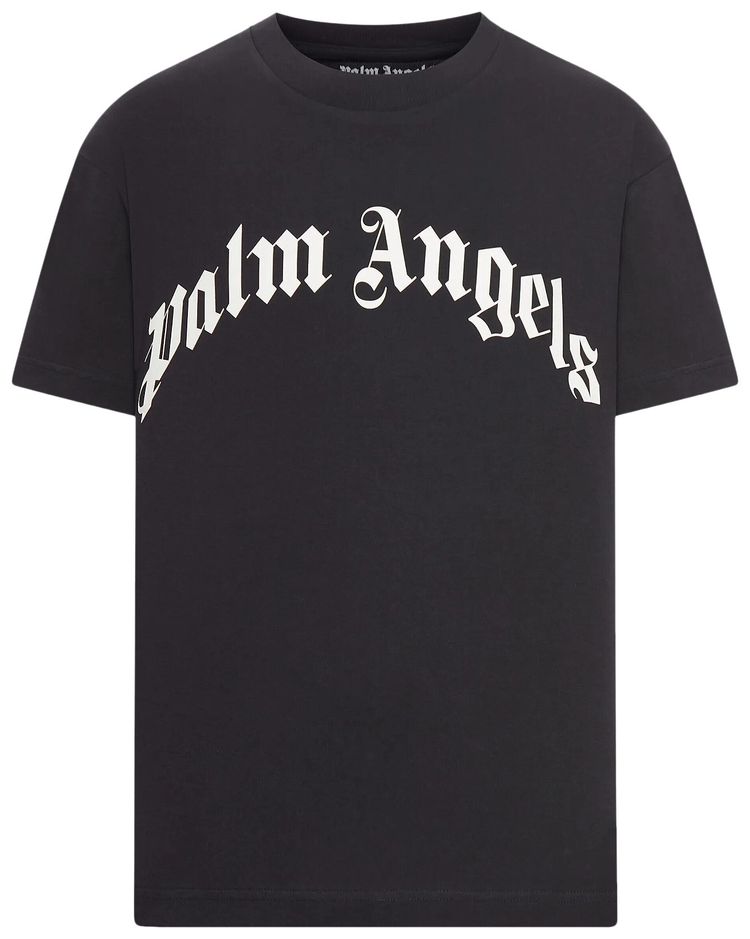 Palm Angels Curved Logo Tee BlackOff White