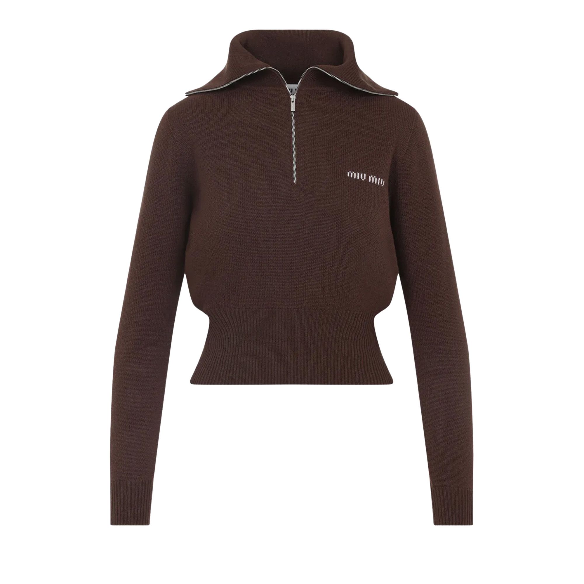 Buy Miu Miu Cashmere Polo 'Cocoa Brown' - MMLB47 17SA F0324 | GOAT