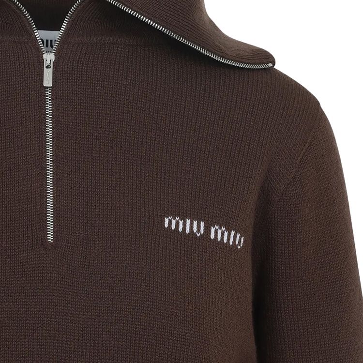 Miu Miu Cashmere Polo Cocoa Brown