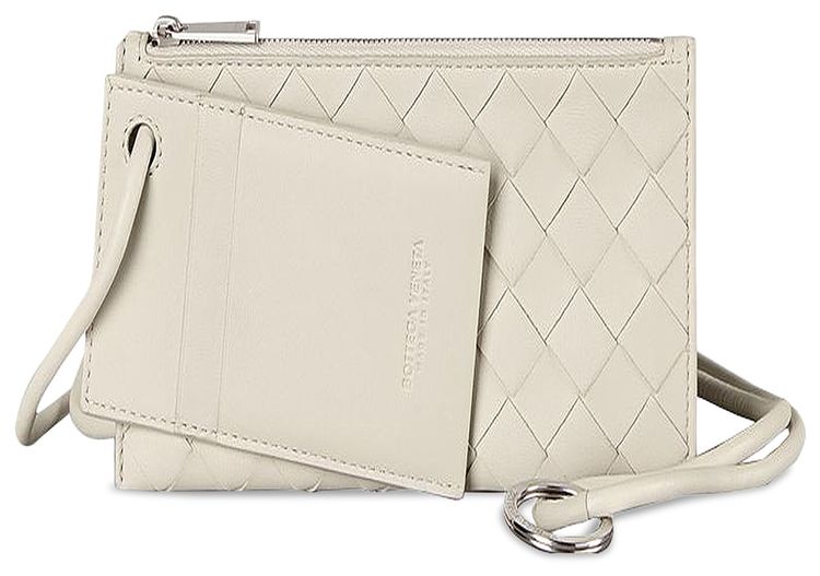 Bottega Veneta Crossbody Double Pouch Bag Grey