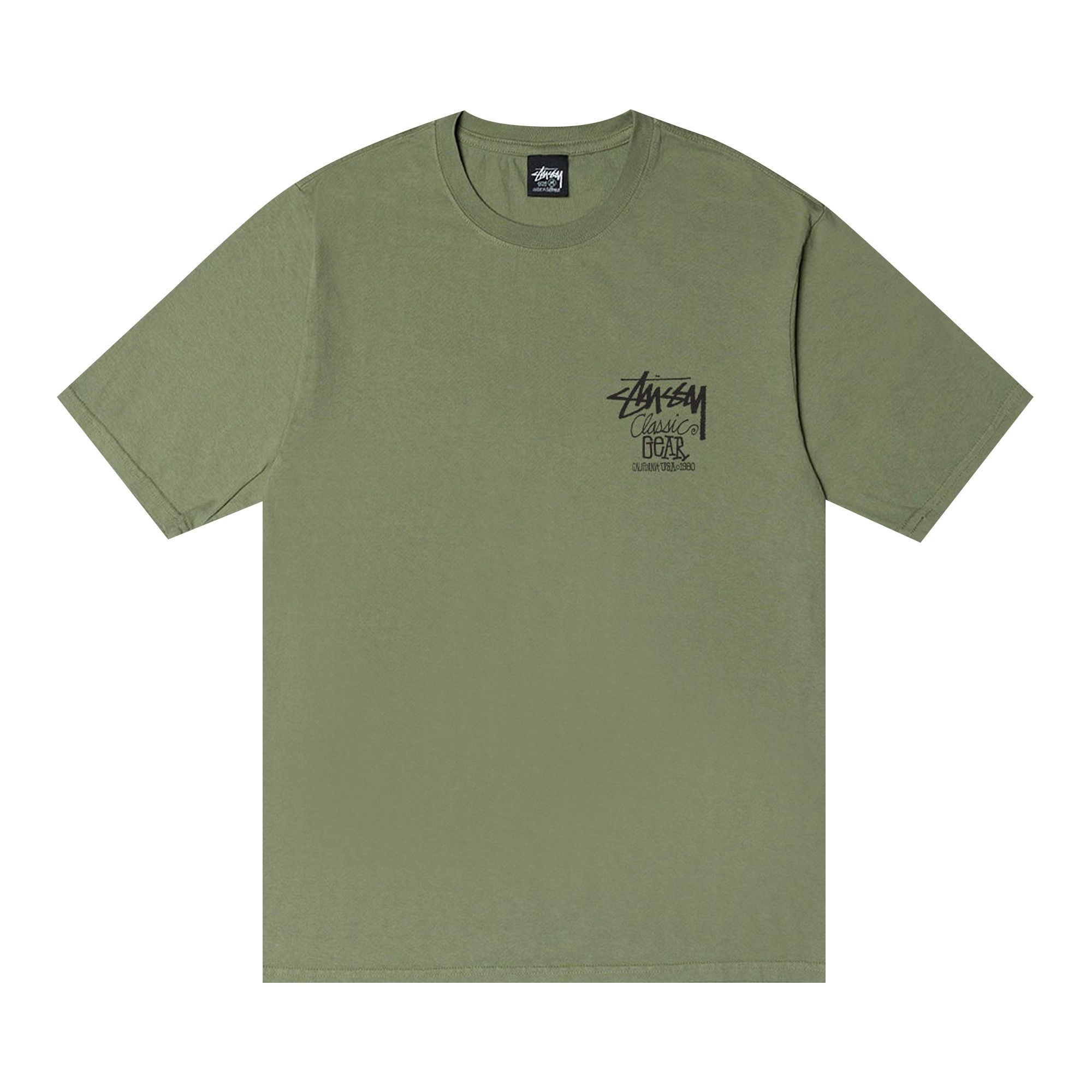 Buy Stussy Classic Gear Tee Pigment Dyed 'Artichoke' - 1905084