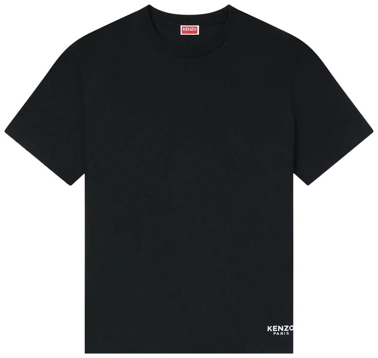 Kenzo Gots Boke Flower Embroidered Oversize T Shirt Black