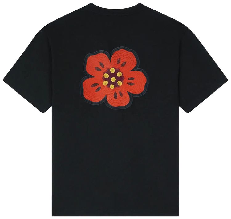 Kenzo Gots Boke Flower Embroidered Oversize T Shirt Black