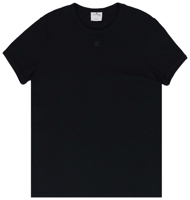 Courreges Bumpy Contrast Ringer T Shirt Black