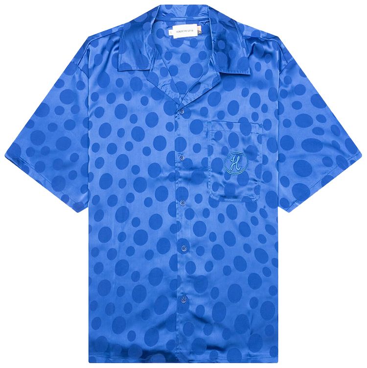 Honor The Gift Polka Dot Camp Shirt Blue