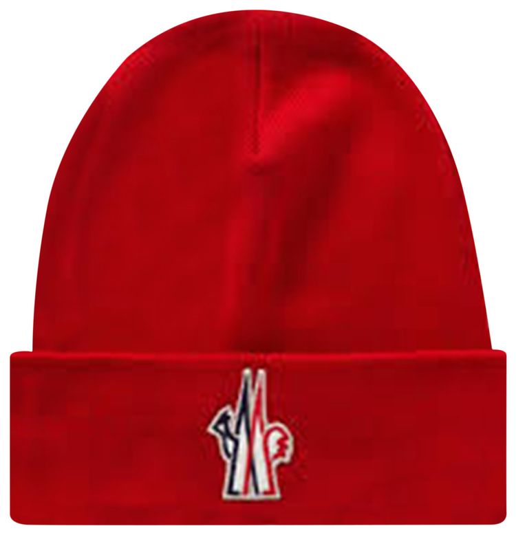 Moncler Grenoble Logo Patch Beanie Red