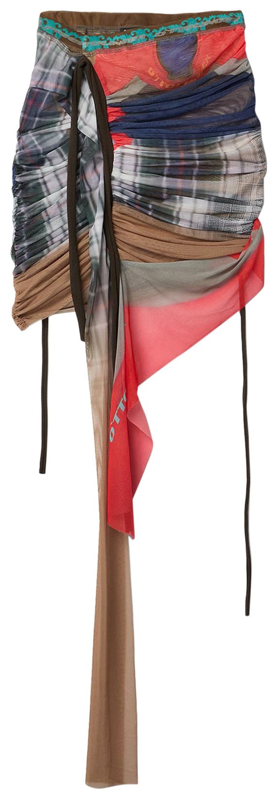 Ottolinger Mesh Skirt Surf Plaid Blue