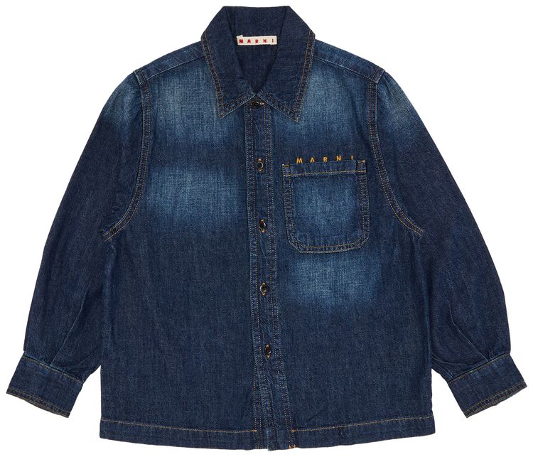 Marni Kids Stone Wash Light Weight Jacket Denim
