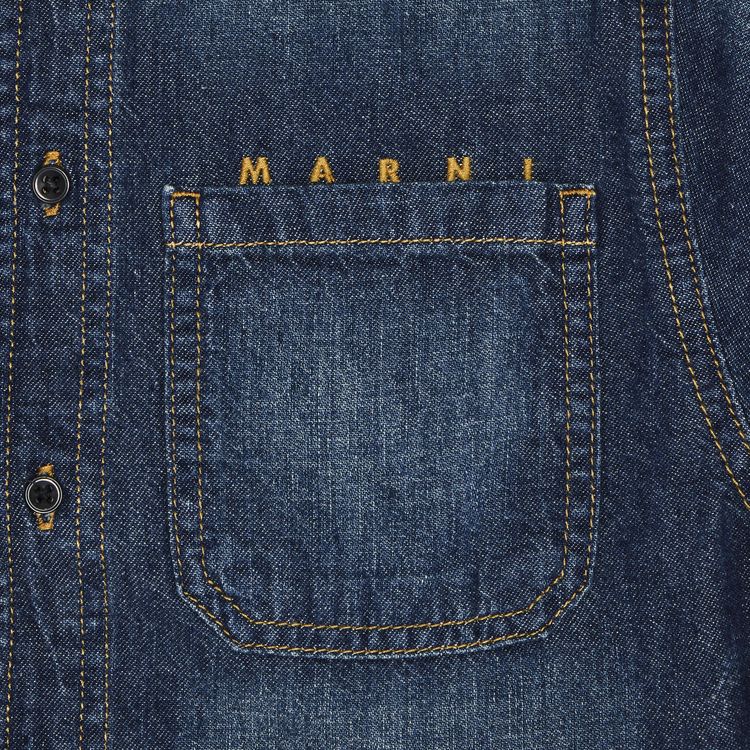 Marni Kids Stone Wash Light Weight Jacket Denim