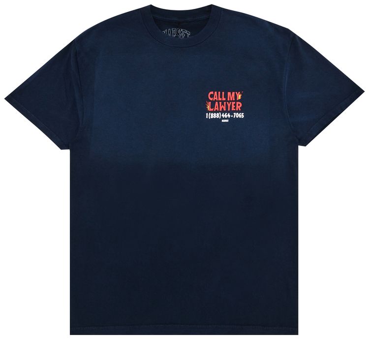 Market Hot Stuff Call My Lawyer T Shirt Washed Blue