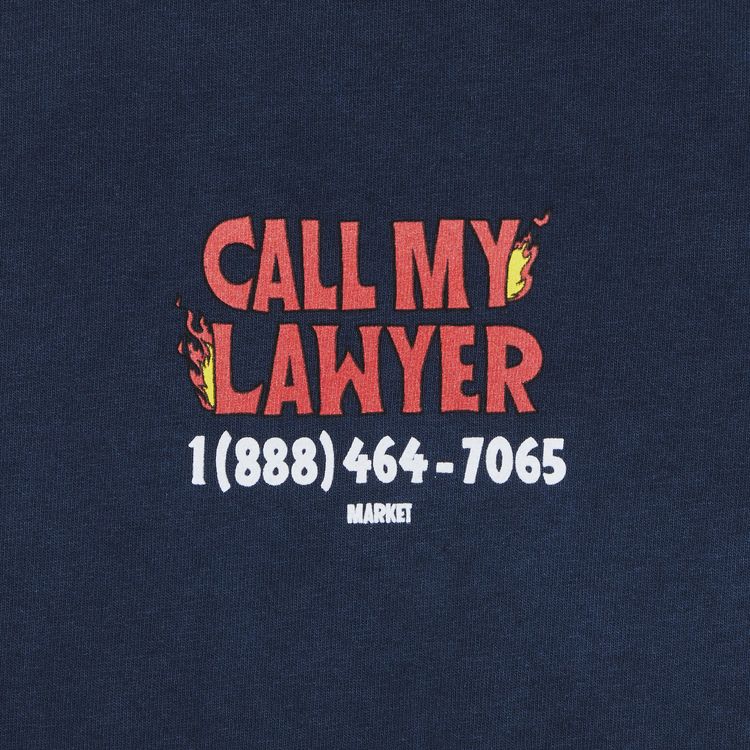 Market Hot Stuff Call My Lawyer T Shirt Washed Blue