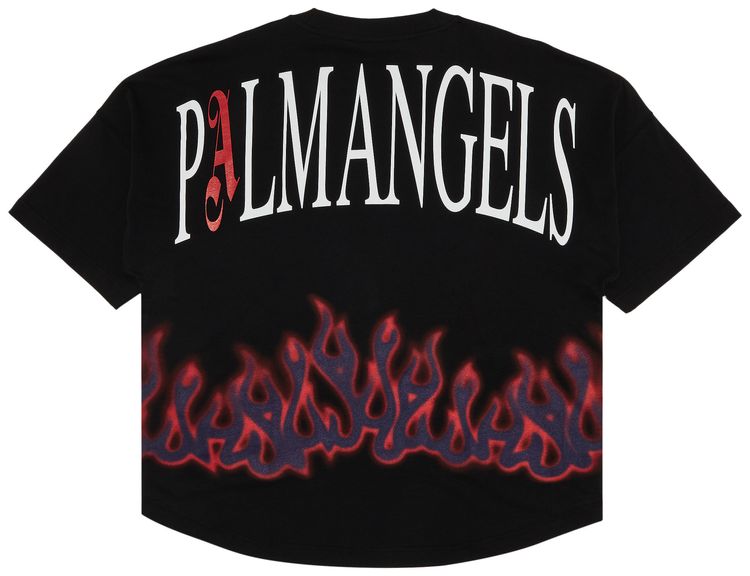 Palm Angels Flames Over Tee BlackMulticolor