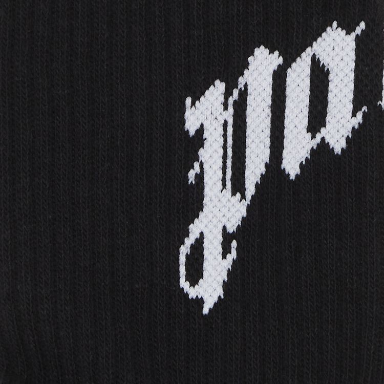 Palm Angels Curved Logo Track Socks BlackOff White