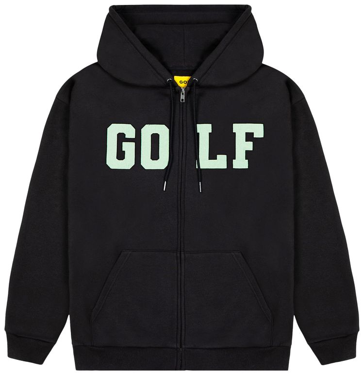 GOLF WANG College Cord Zip Up Hoodie Black