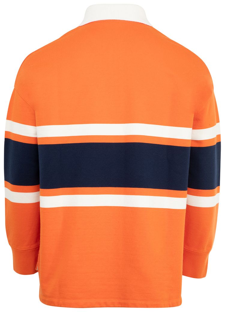 Loewe Long Sleeve Polo OrangeNavy Blue