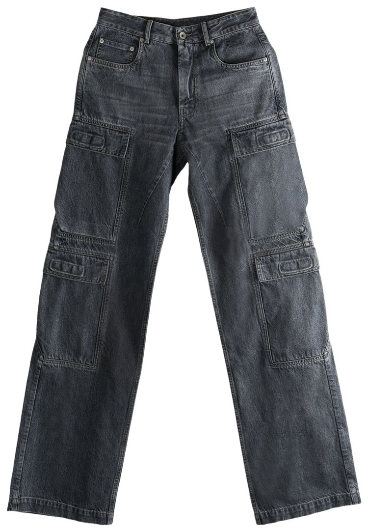 Rick Owens DRKSHDW Double Cargo Jeans Washed Grey