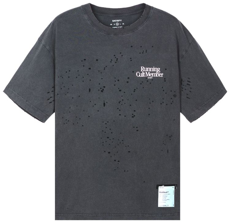 SATISFY MothTech T Shirt Aged Black