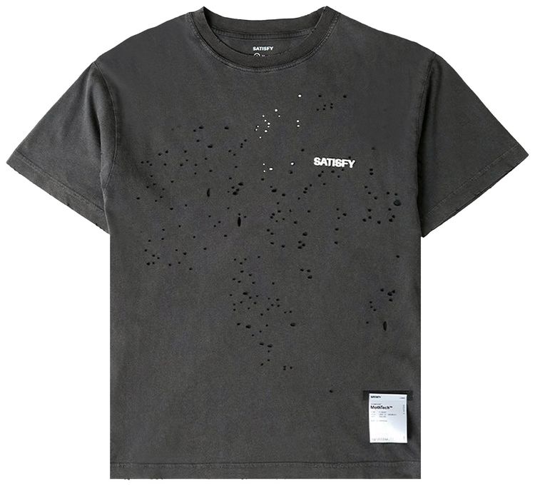 SATISFY MothTech Basic Logo T Shirt Aged Black