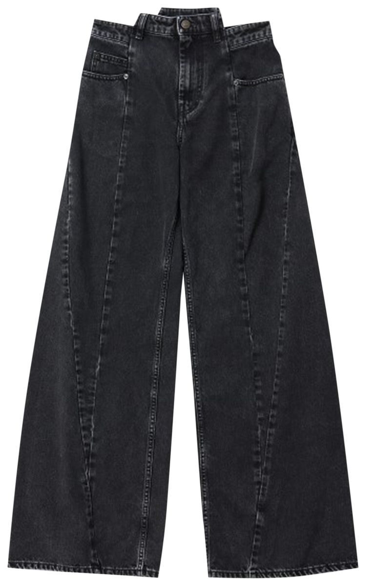 Maison Margiela 5 Pockets Asymmetrical Waist Jean Black