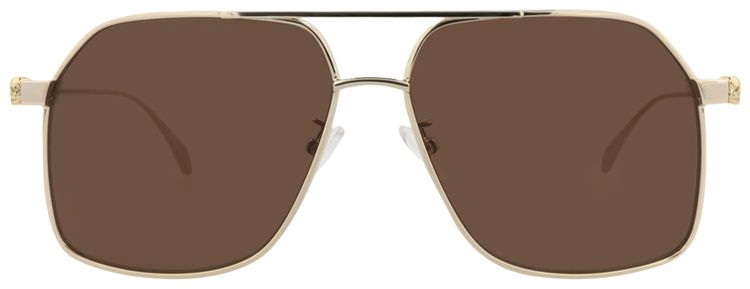 Alexander McQueen Aviator Sunglasses GoldBrown